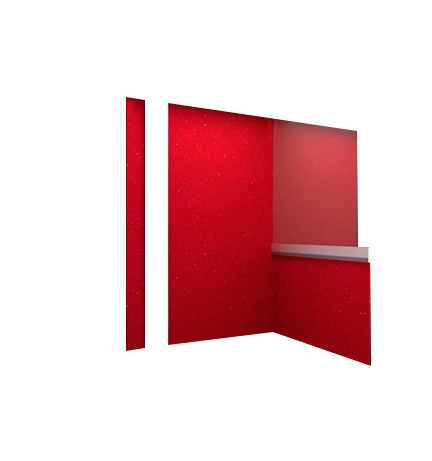 pared formica rojo